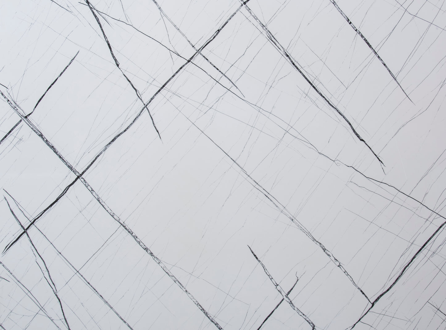 Placa Decorativa PVC Imitatie Marmura, 2800x1200 mm, Alb cu dungi Negre - InteriorLuxDesign