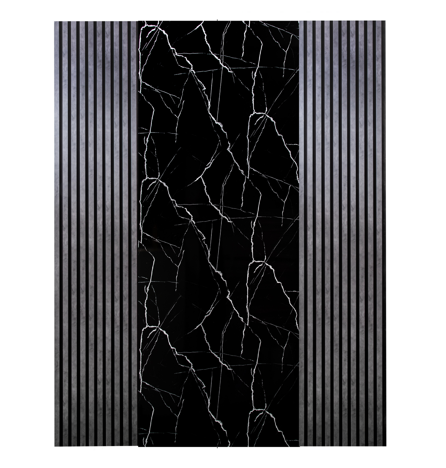 Pachet: 2 Panouri Riflaj Antracitte (2800 x 500 mm) + 1 Placa Decorativa Negru cu Alb (2800 x 1200 mm)