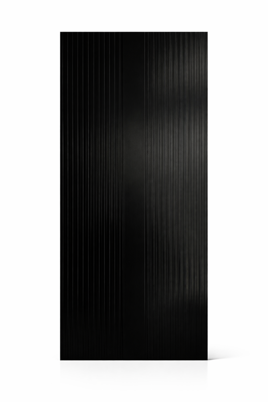Placa Decorativa PVC Imitatie Marmura, 2800x1200 mm, Black with Lines