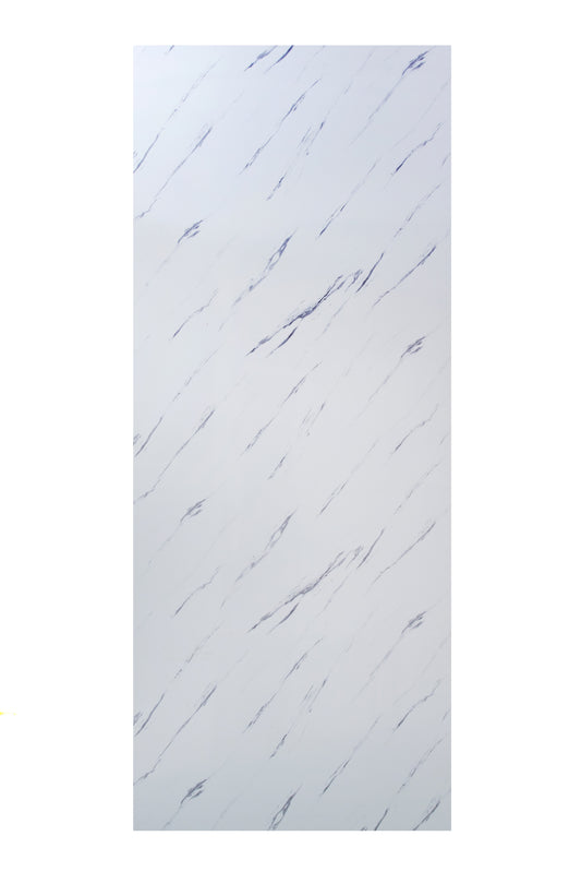 Placa Decorativa PVC Imitatie Marmura, 2800x1200 mm, Alb cu Dungi Gri - PanelDecorArt