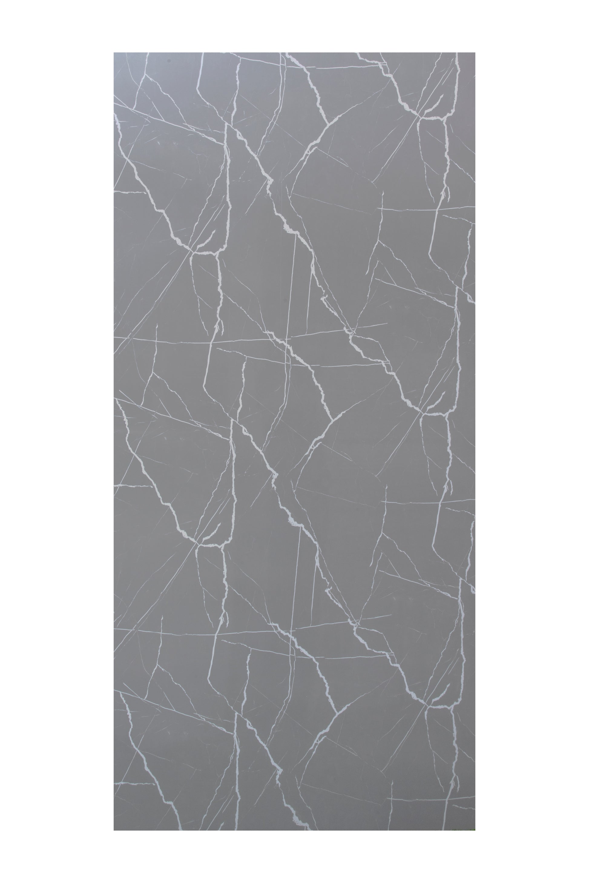 Placa Decorativa PVC Imitatie Marmura, 2800x1200 mm, Gri mat cu Textura Alba - PanelDecorArt