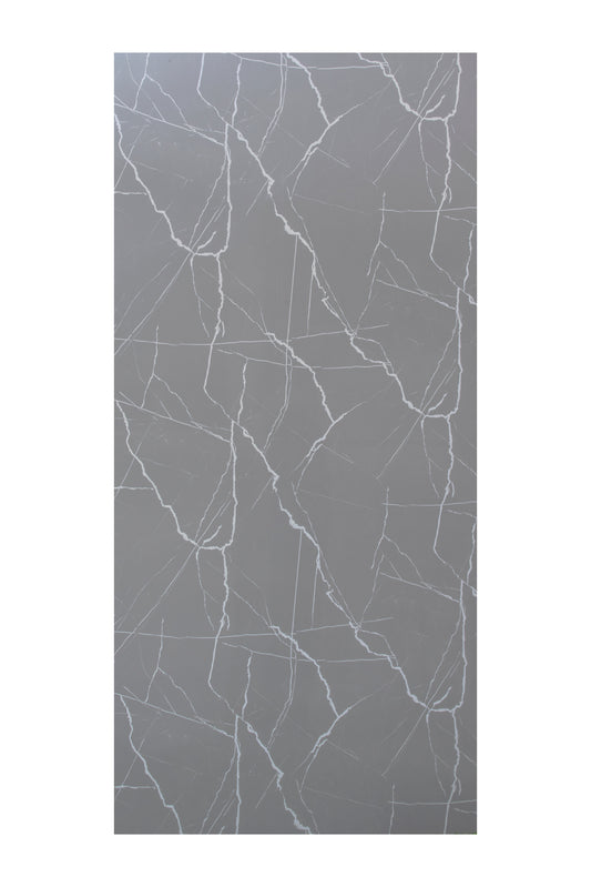 Placa Decorativa PVC Imitatie Marmura, 2800x1200 mm, Gri mat cu Textura Alba - PanelDecorArt