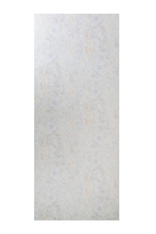 Placa Decorativa PVC Imitatie Marmura, 2800x1200 mm, Gri deschis cu Insertii de Maro - PanelDecorArt