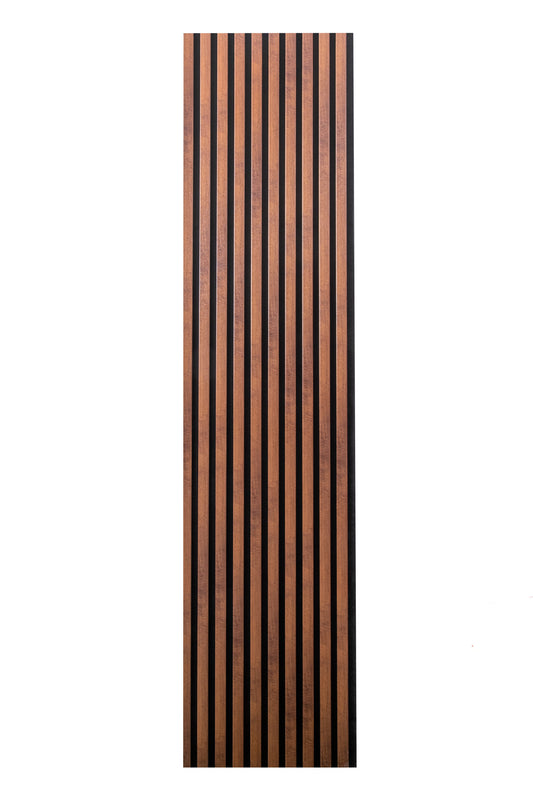 Panou Riflaj Decorativ Acustic, MDF, 2800 x 500 mm, Stejar Maro Inchis - InteriorLuxDesign