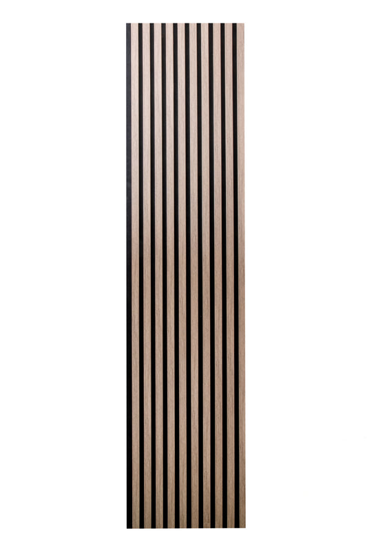 Panou Riflaj Decorativ Acustic, MDF, 2800 x 500 mm, Stejar Maro Deschis - InteriorLuxDesign
