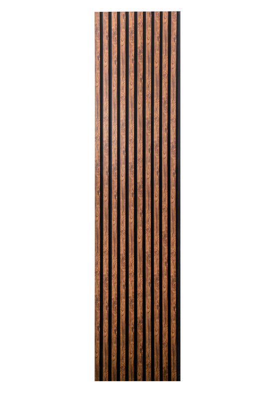 Panou Riflaj Decorativ Acustic, MDF, 2800 x 500 mm, Maro inchis - InteriorLuxDesign
