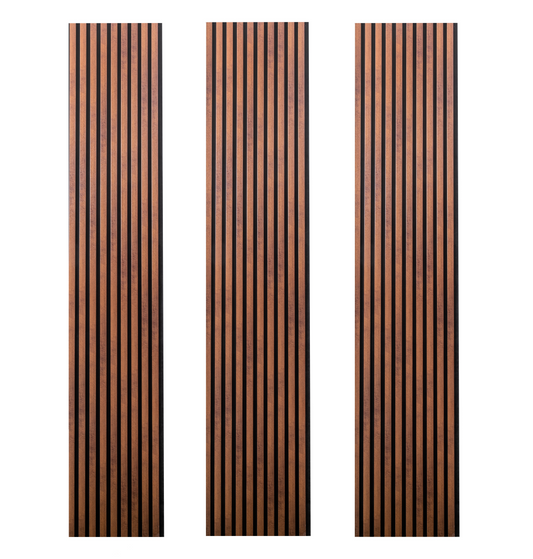 Pachet de 3 Riflaje MDF,  2800 x 500 mm, Stejar Maro Inchis